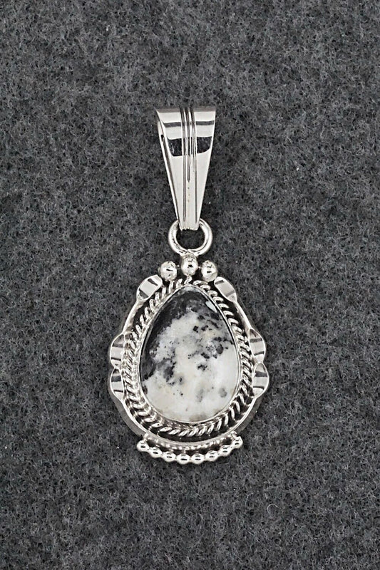 White Buffalo & Sterling Silver Pendant - Samuel Yellowhair
