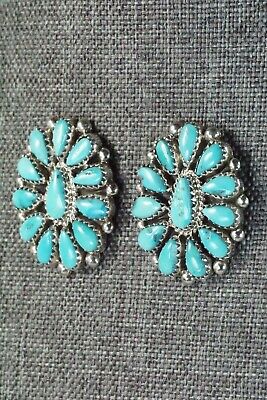 Turquoise & Sterling Silver Earrings - Eunise Wilson