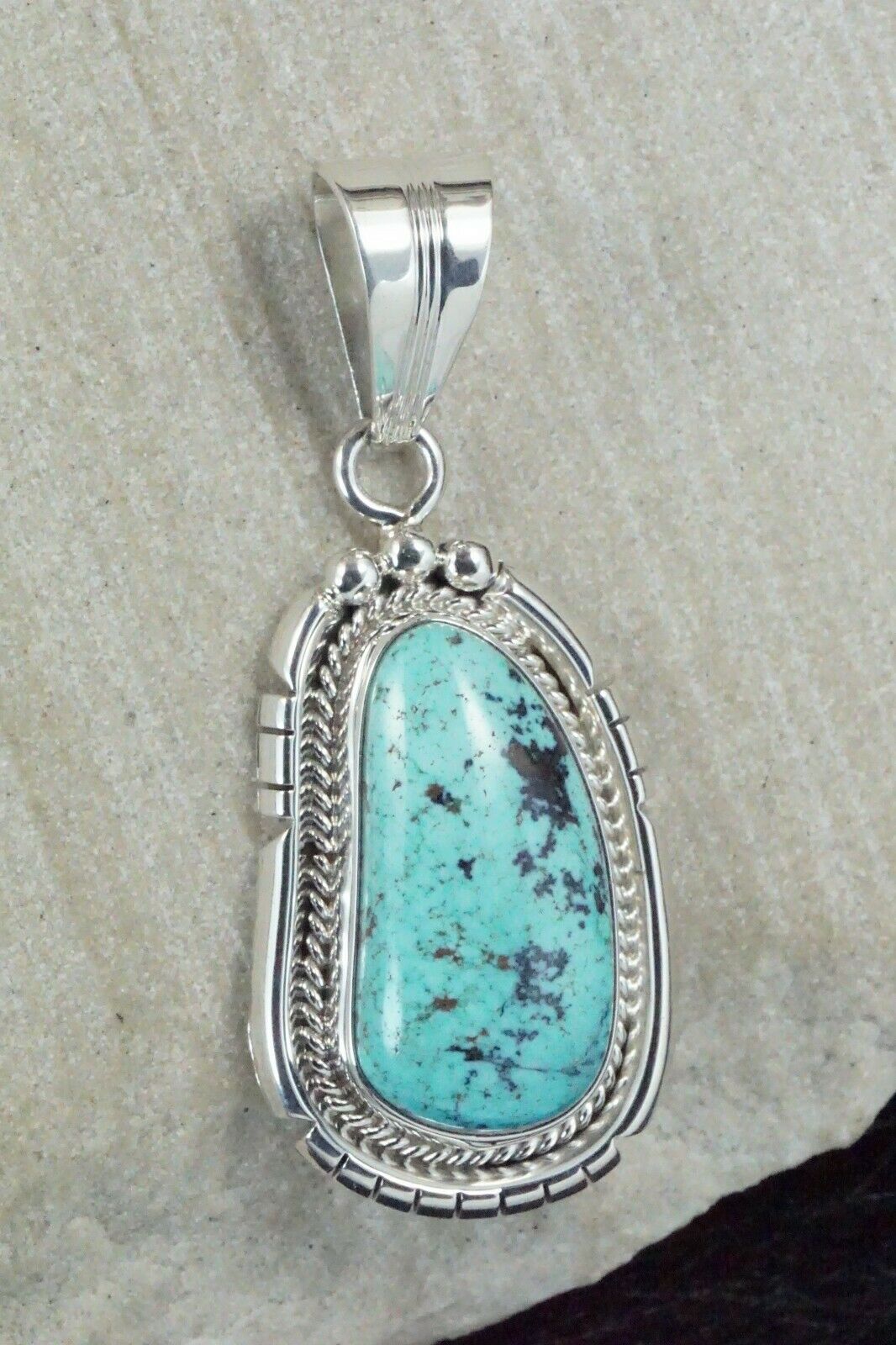Turquoise & Sterling Silver Pendant - Samuel Yellowhair