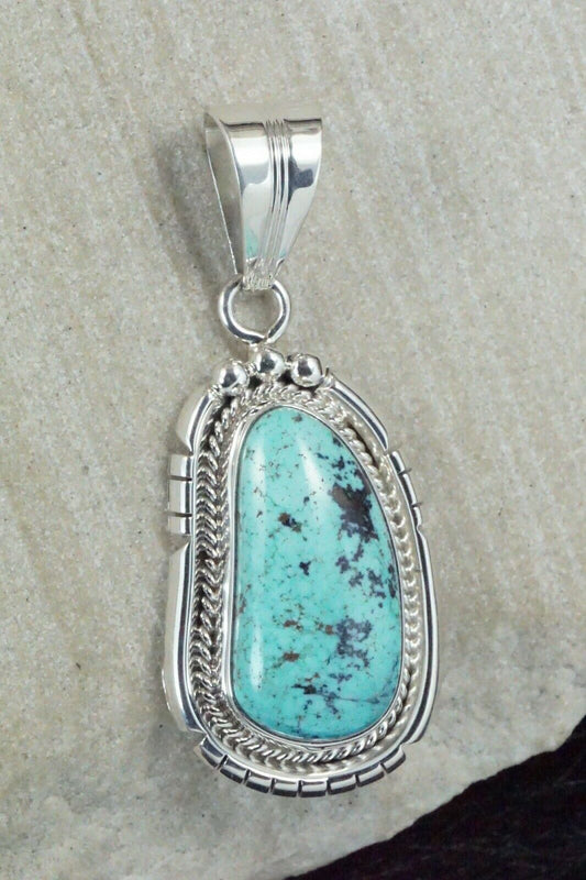 Turquoise & Sterling Silver Pendant - Samuel Yellowhair