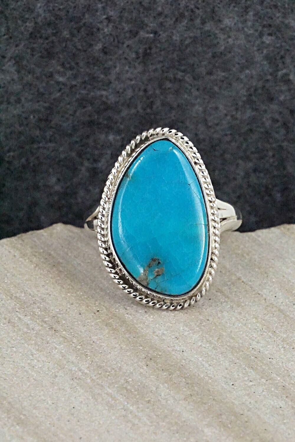 Turquoise & Sterling Silver Ring - Alice Rose Saunders - Size 7.75