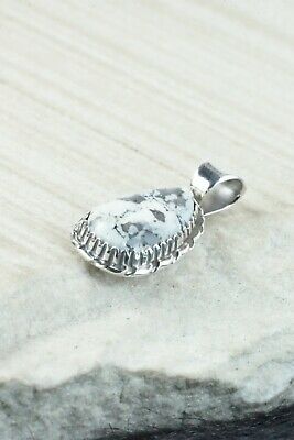 White Buffalo & Sterling Silver Pendant - Alvin Joe