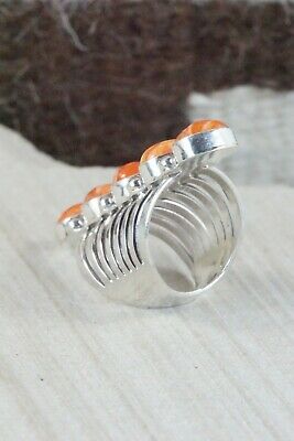Spiny Oyster & Sterling Silver Ring - Thomas Yazzie - Size 6.5