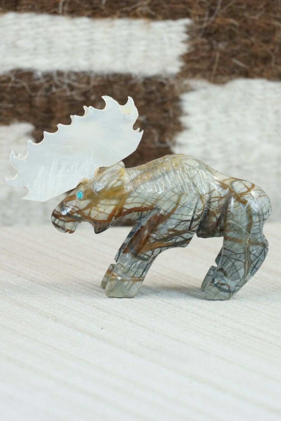 Moose Zuni Fetish Carving - Jonas Hastito