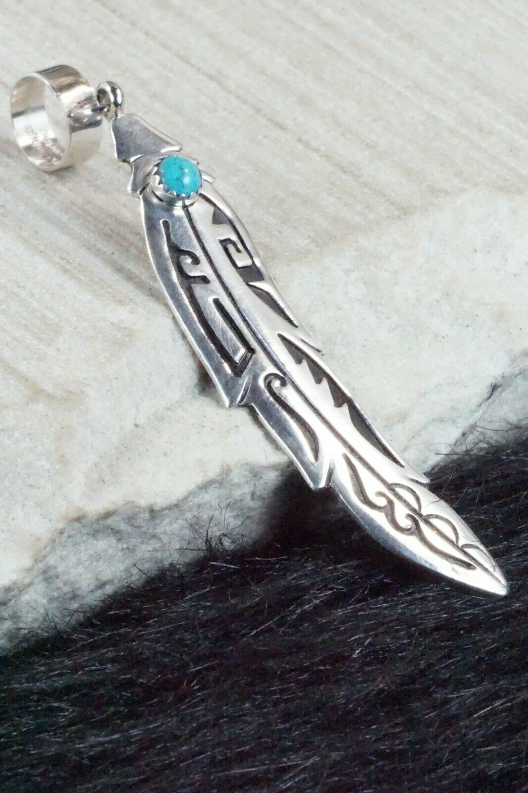 Turquoise & Sterling Silver Pendant - Richard Singer