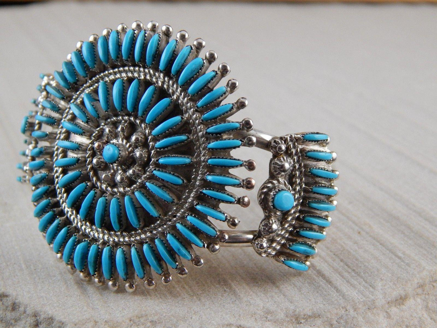 Zuni Sterling Silver & Turquoise Bracelet & Ring - Evangeline Wyaco - High Lonesome Trading