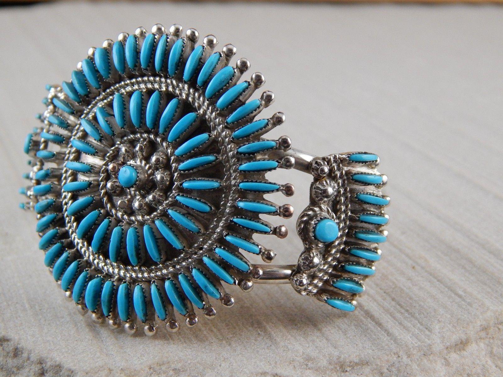 Zuni Sterling Silver & Turquoise Bracelet & Ring - Evangeline Wyaco - High Lonesome Trading