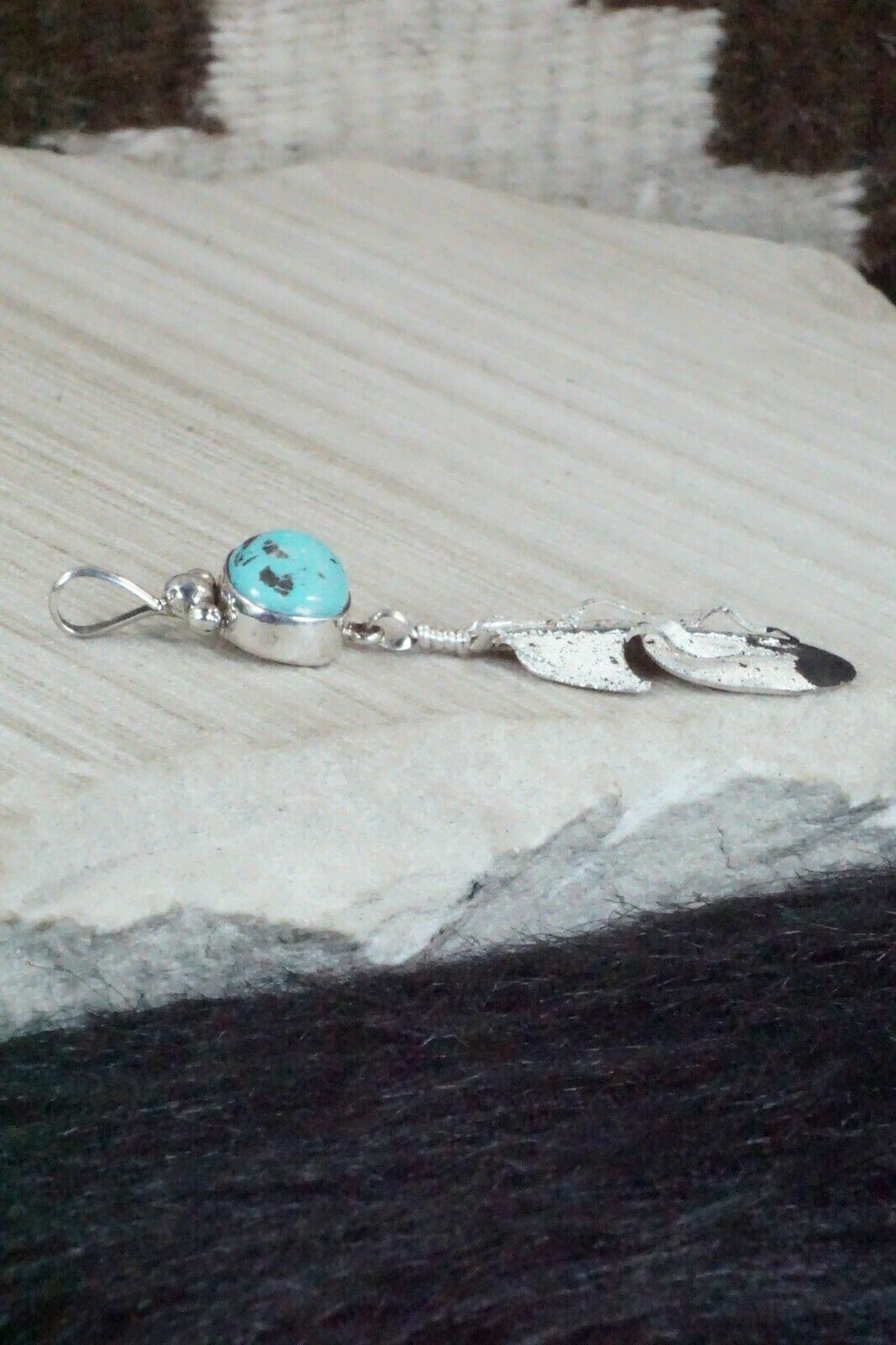 Turquoise & Sterling Silver Pendant - Ernest Rangel