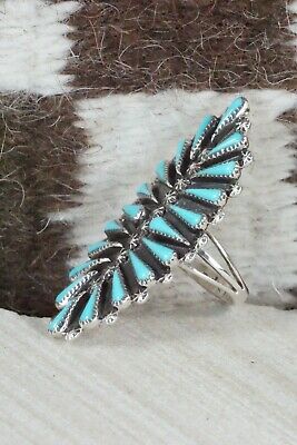 Turquoise and Sterling Silver Ring - Carlos Tsipa - Size 8