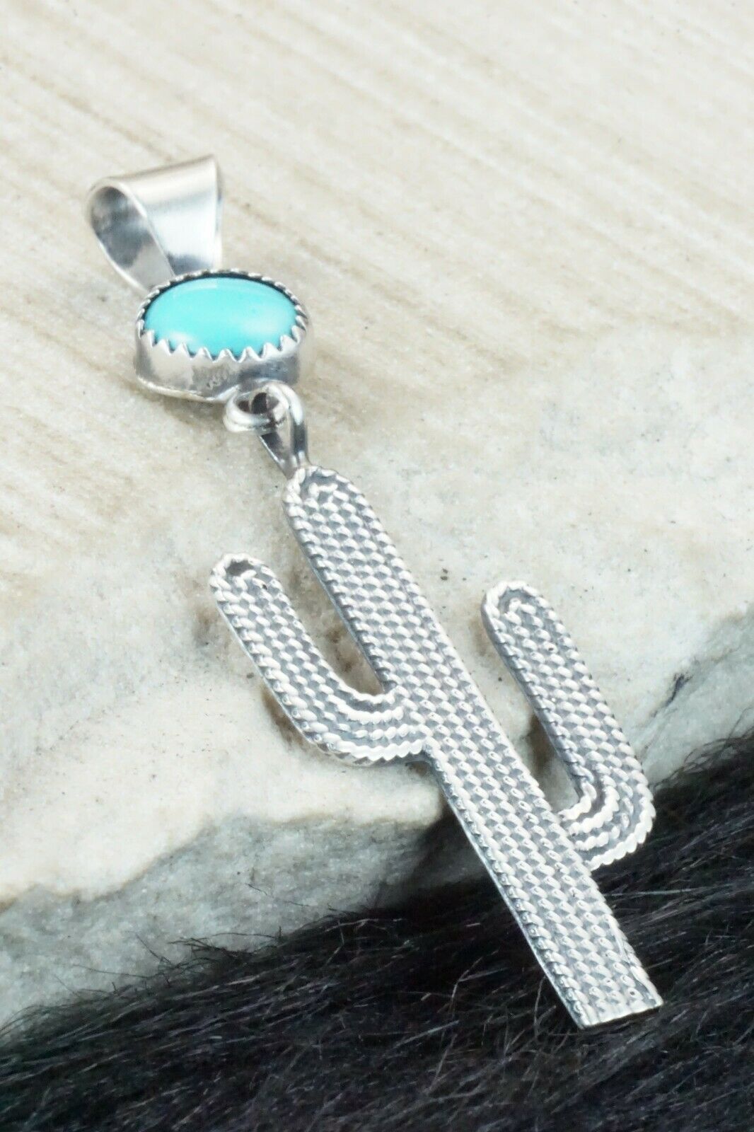 Turquoise and Sterling Silver Pendant - Annie Spencer