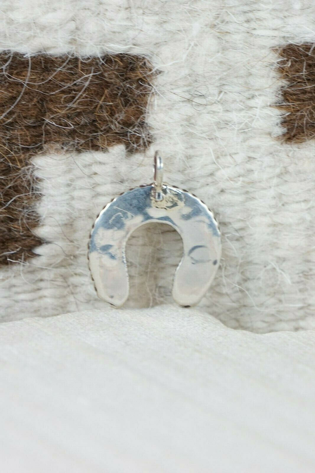 Zuni Coral & Mother of Pearl Sterling Silver Sunface Pendant - Janice Lalio - High Lonesome Trading