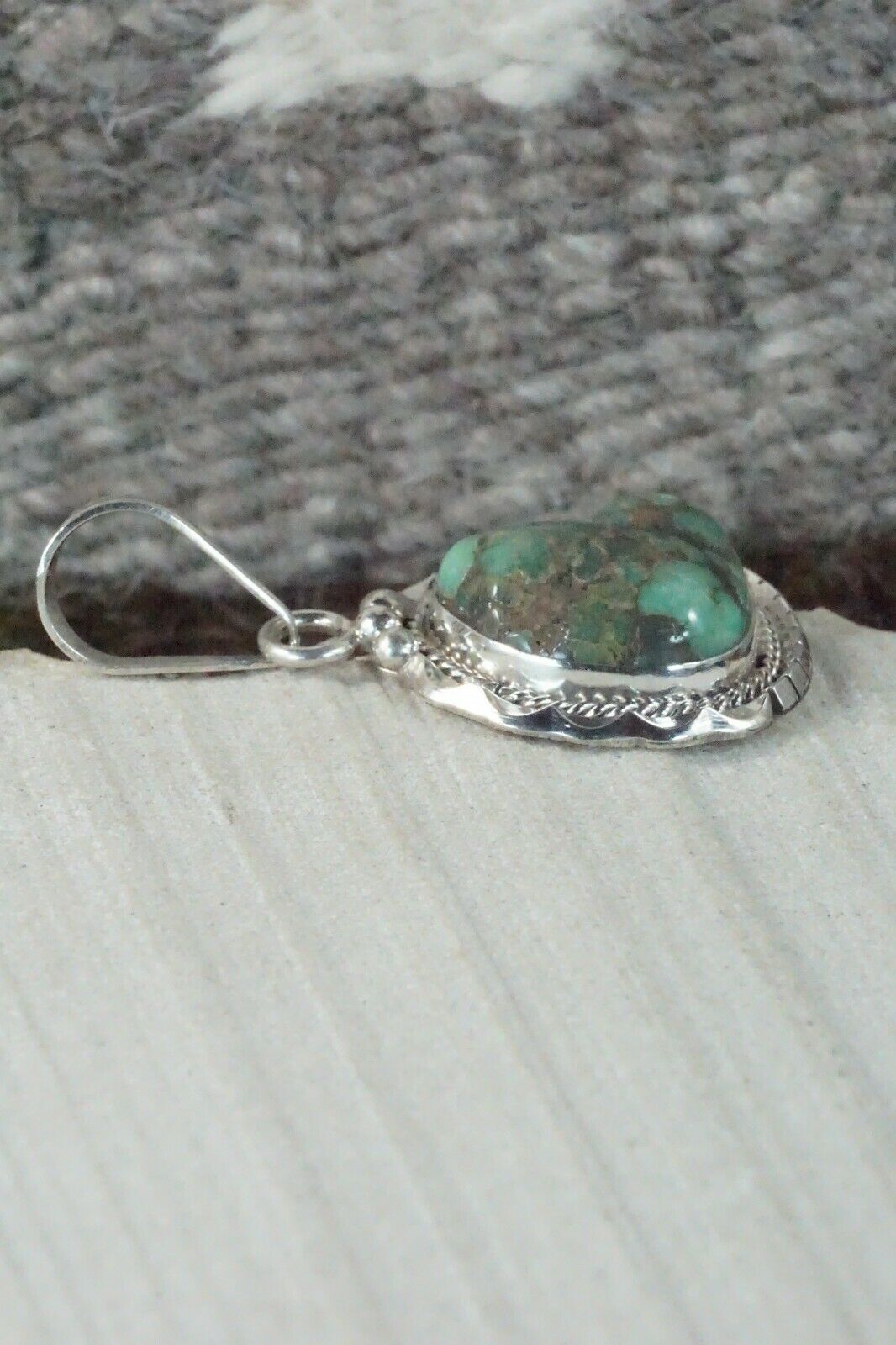 Turquoise & Sterling Silver Pendant - Samuel Yellowhair