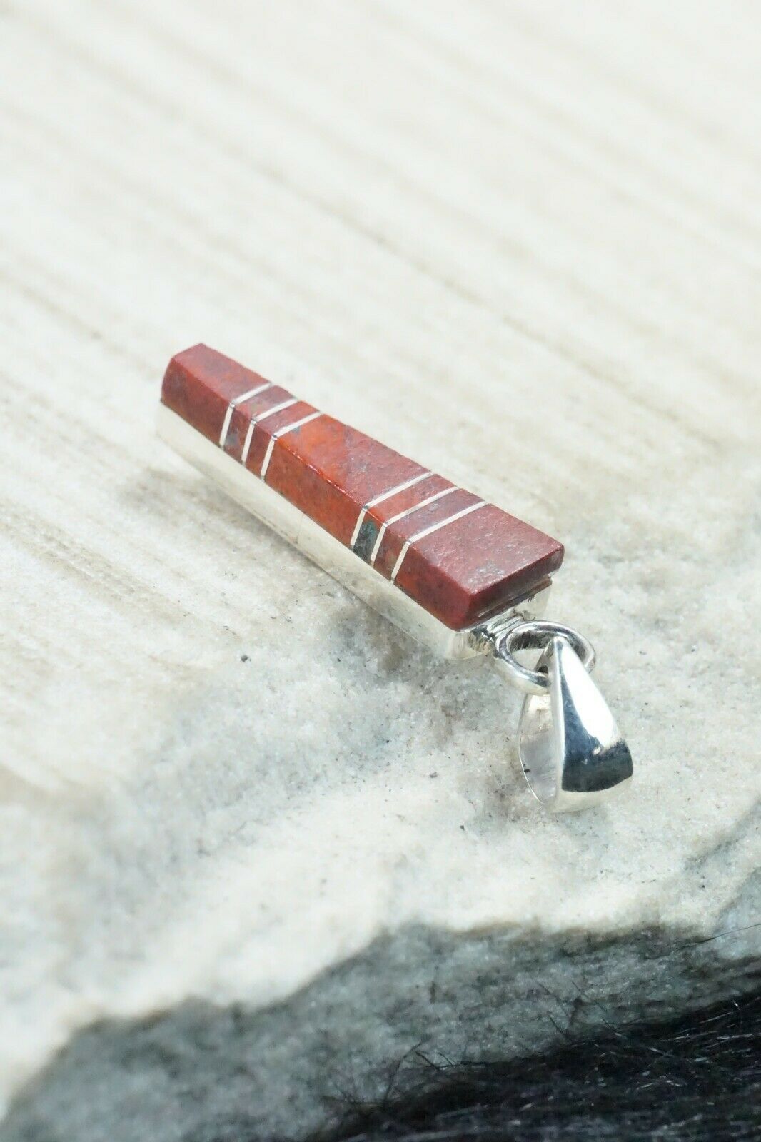 Coral & Sterling Silver Pendant - MaDerral Kallestewa