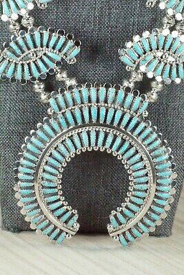Turquoise & Sterling Silver Squash Blossom Set - Lavell Byjoe - High Lonesome Trading