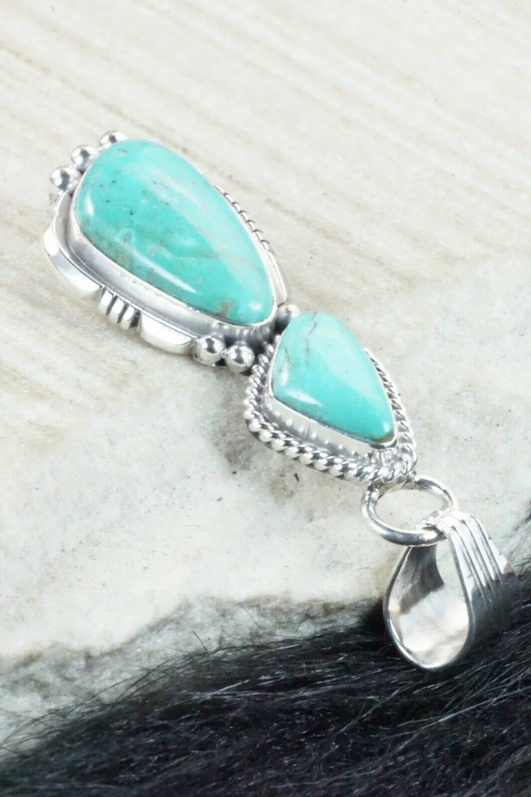 Turquoise & Sterling Silver Pendant - Marita Benally