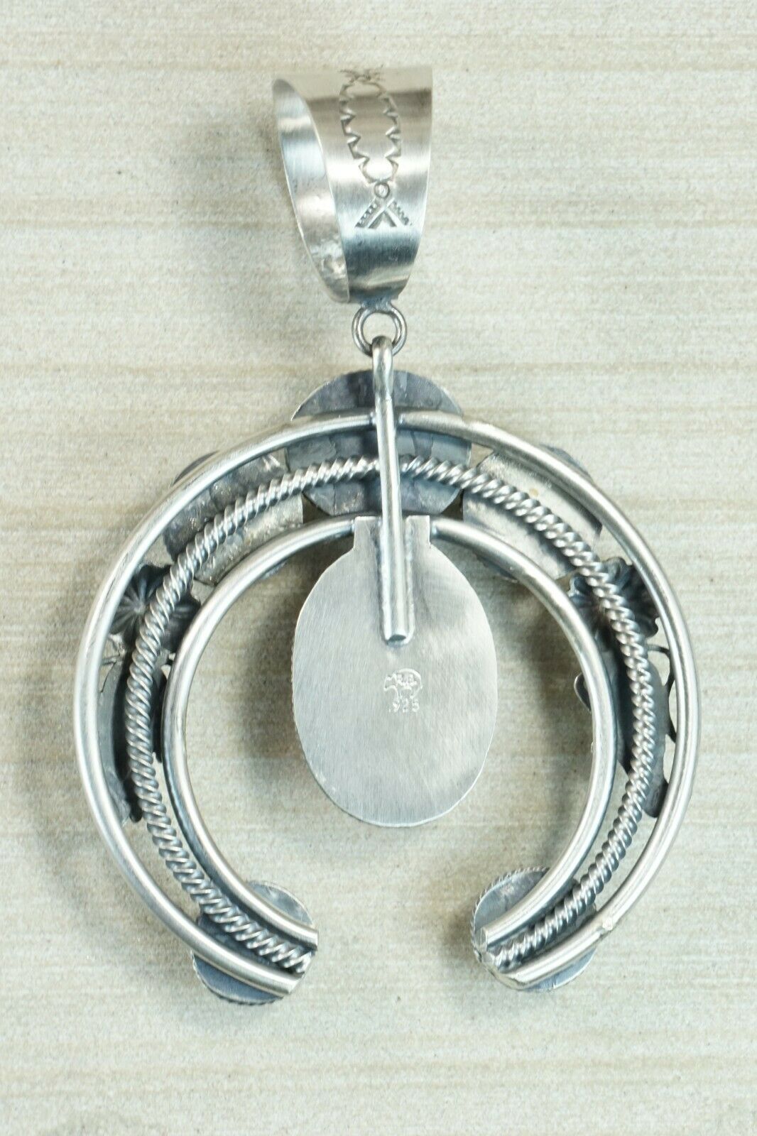 Turquoise, Spiny Oyster and Sterling Silver Pendant - Raymond Delgarito