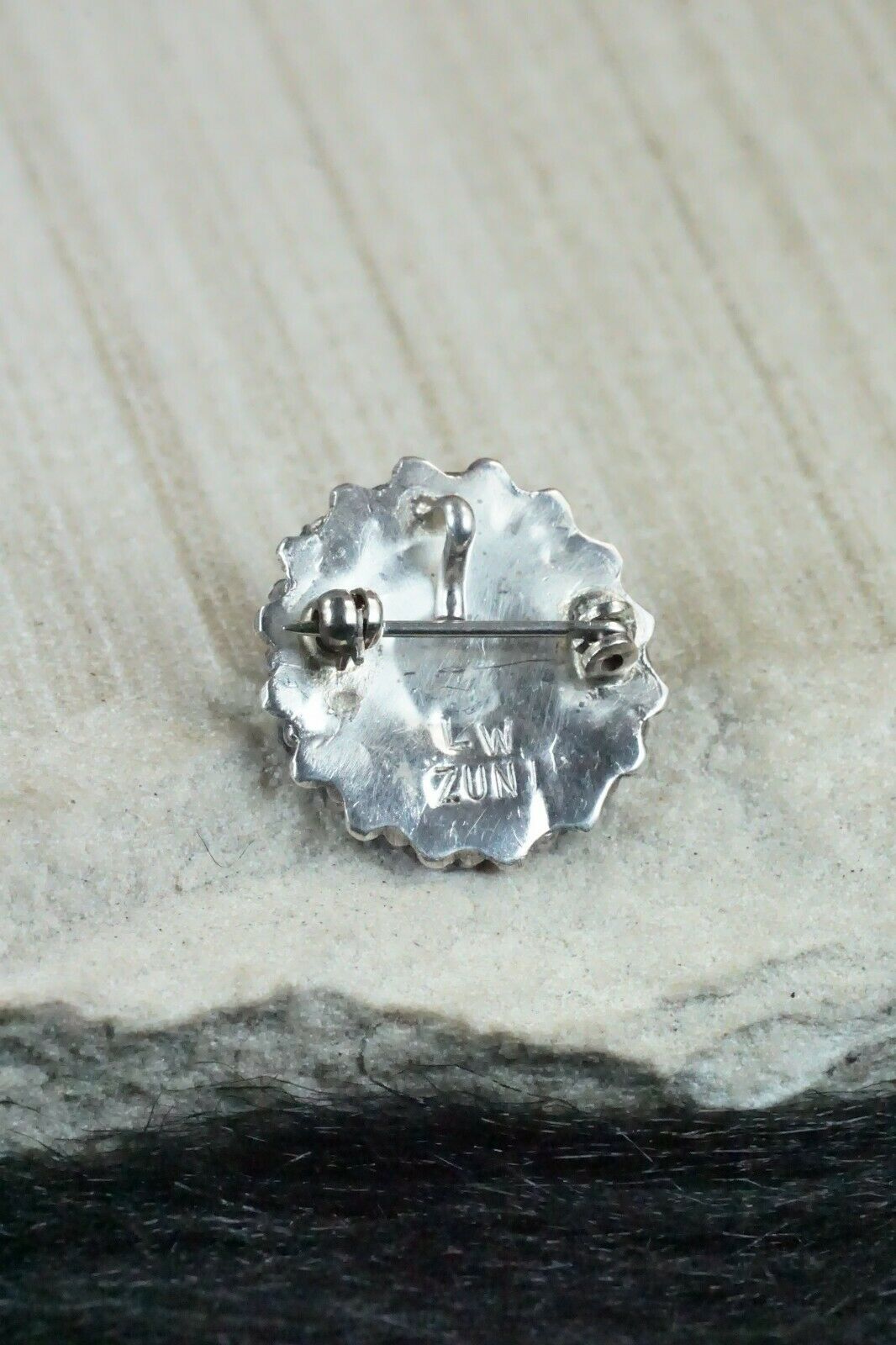 Lapis & Sterling Silver Pendant / Pin - Lorencita Walela - High Lonesome Trading