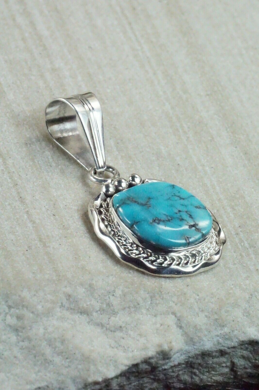 Turquoise & Sterling Silver Pendant - Samuel Yellowhair