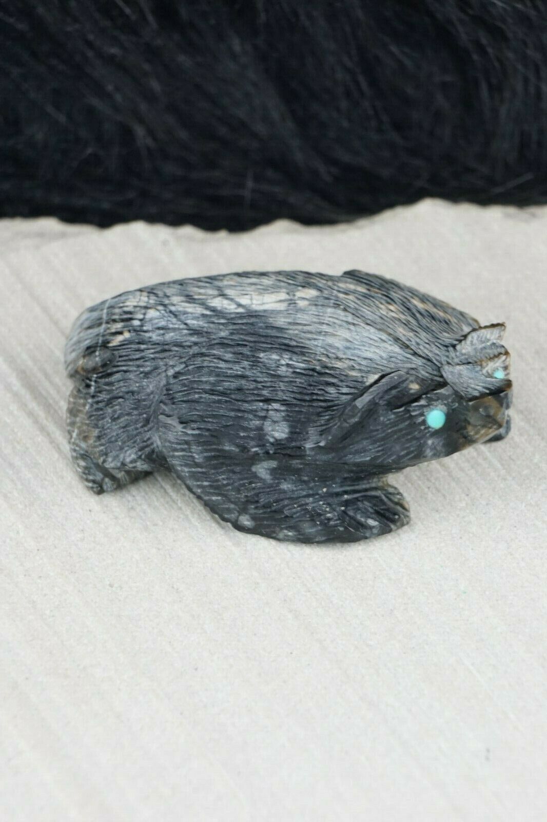 Badger Zuni Fetish Carving - Alvin Haloo - High Lonesome Trading