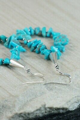 Navajo Turquoise and Sterling Silver Necklace and Earrings - Victoria Caliditto