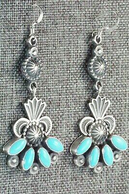 Turquoise & Sterling Silver Earrings - Michael Calladitto - High Lonesome Trading