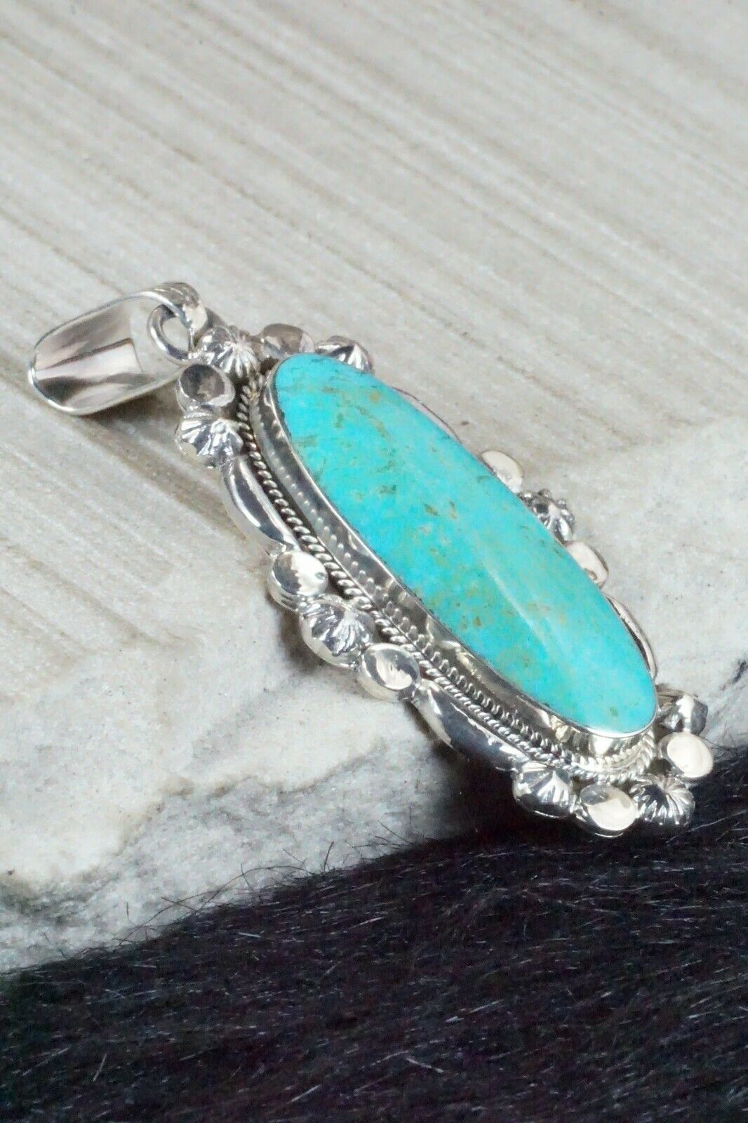 Turquoise & Sterling Silver Pendant - Jimson Belin