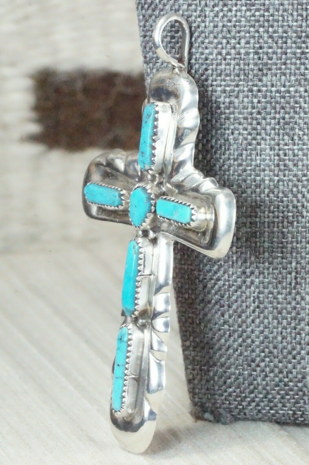 Turquoise & Sterling Silver Pendant - Lupe Leekity - High Lonesome Trading