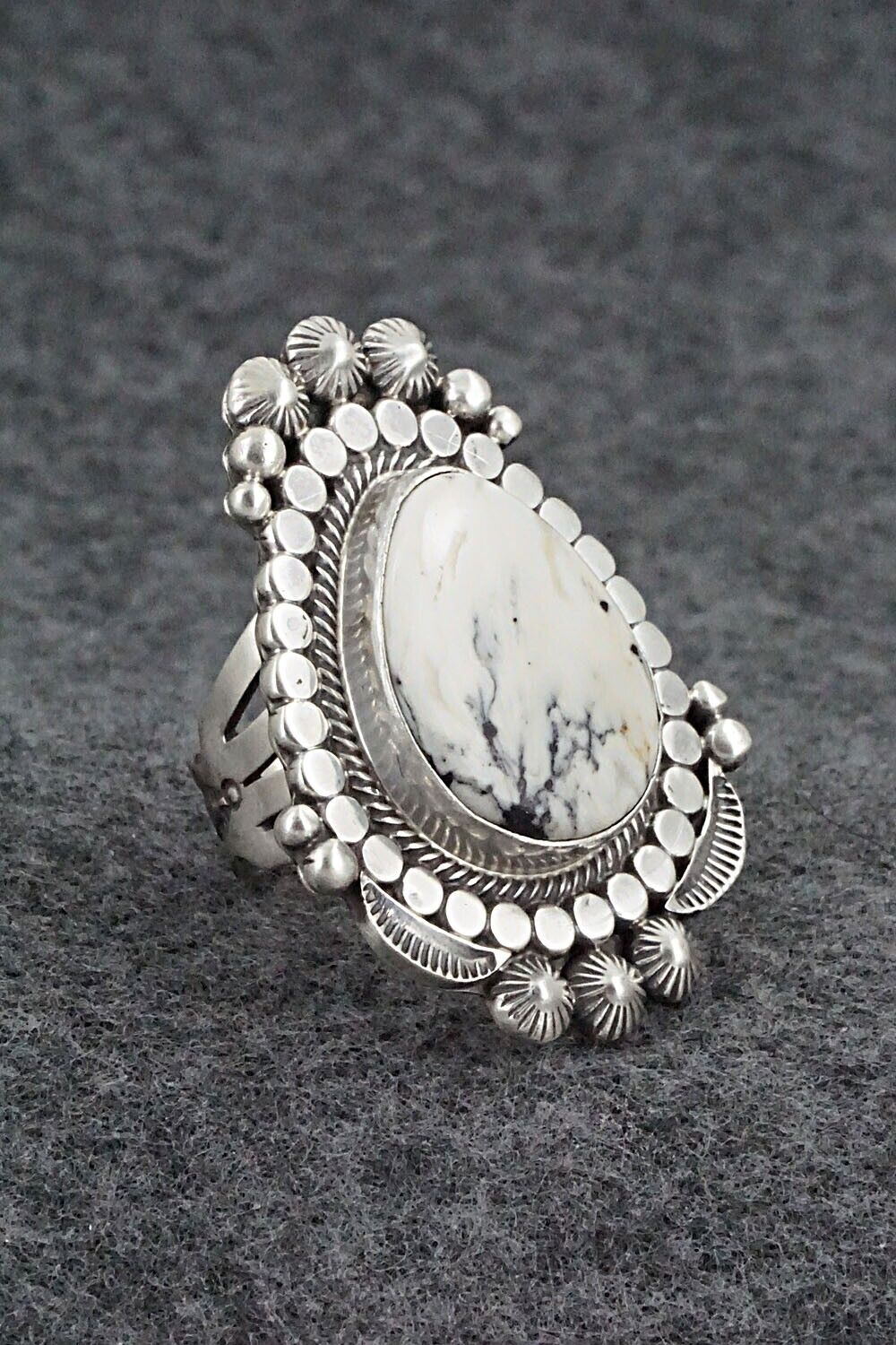 White Buffalo & Sterling Silver Ring - Tom Lewis - Size 6.5