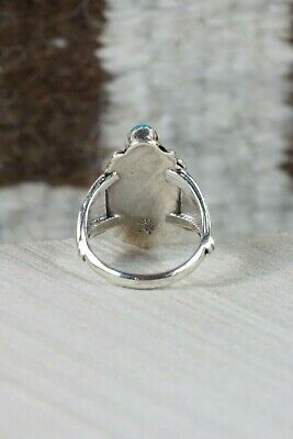 Navajo Turquoise and Sterling Silver Ring - Jeanette Saunders - Size 10.25 - High Lonesome Trading