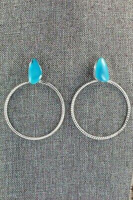 Turquoise & Sterling Silver Earrings - Annie Spencer - High Lonesome Trading