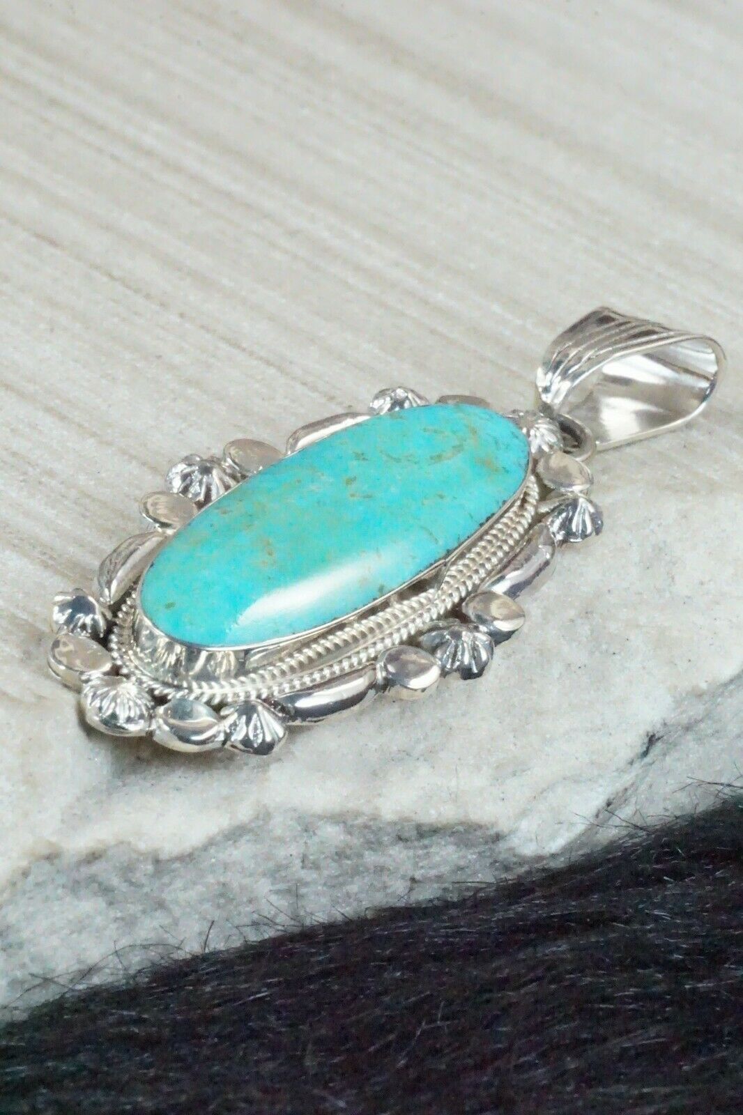 Turquoise & Sterling Silver Pendant - Jimson Belin