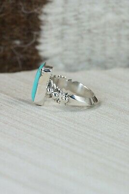 Navajo Turquoise and Sterling Silver Ring - Andrew Vandever - Size 5.75