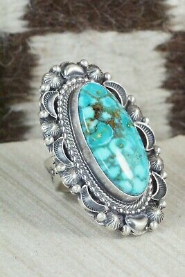 Turquoise & Sterling Silver Ring - Tom Lewis - Size 7