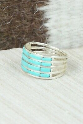 Turquoise & Sterling Silver Ring - Claresse Kylestewa - Size 8.75