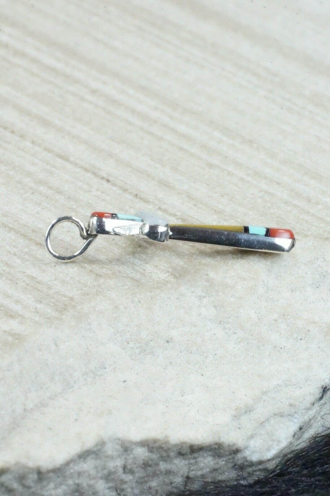 Multi Stone & Sterling Silver Cross Pendant - Lynette Bowannie