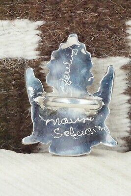 Turquoise, Spiny Oyster & Sterling Silver Ring - Marisa Selecion - Size 6.5
