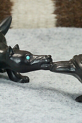 Crow & Coyote (The Tricksters) Zuni Fetish Carving - Albert Eustace