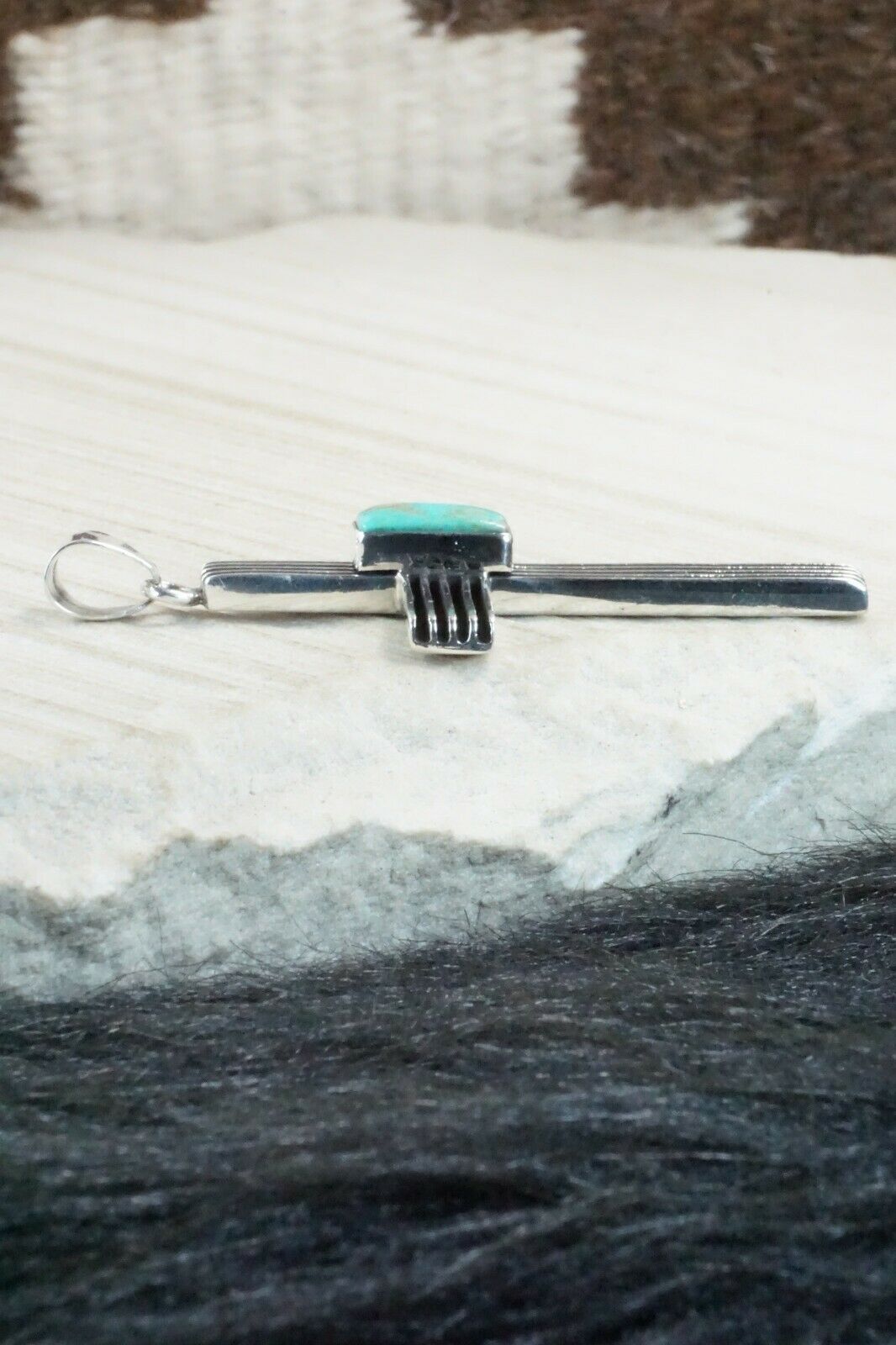 Turquoise & Sterling Silver Pendant - Francis Jones