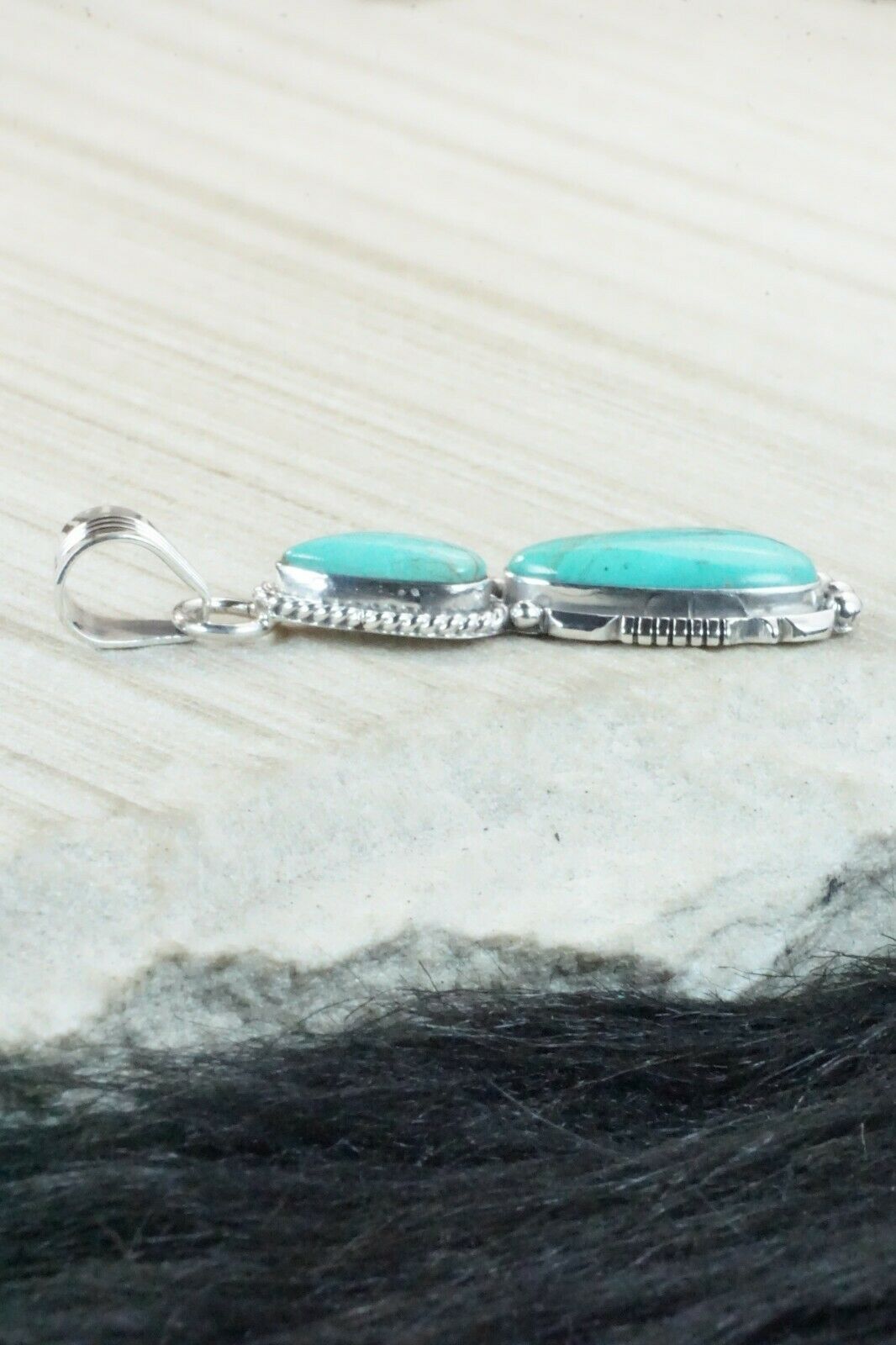 Turquoise & Sterling Silver Pendant - Marita Benally
