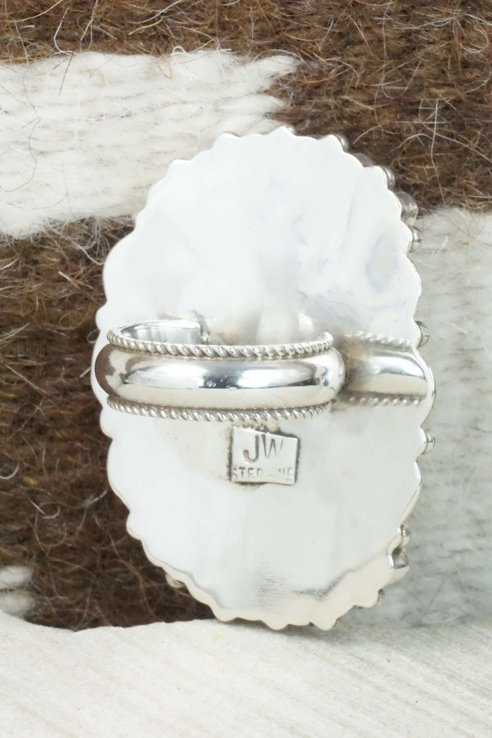 Coral and Sterling Silver Ring - Justina Wilson - Size 8