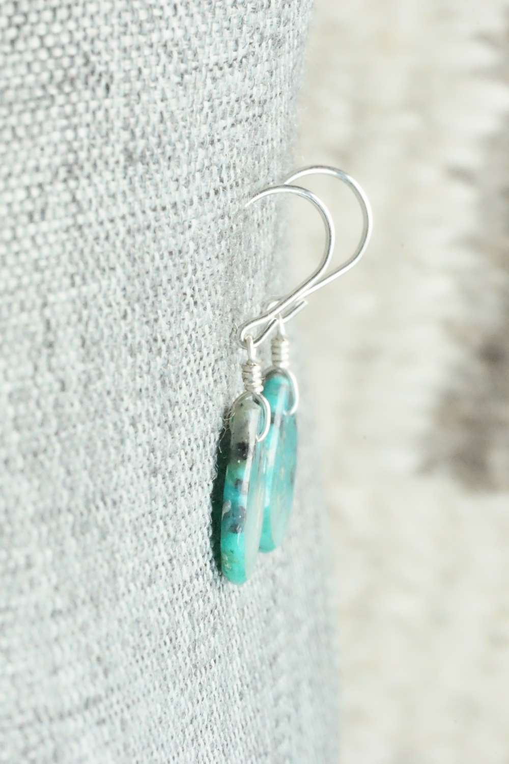 Turquoise & Sterling Silver Earrings - Lester Abeyta