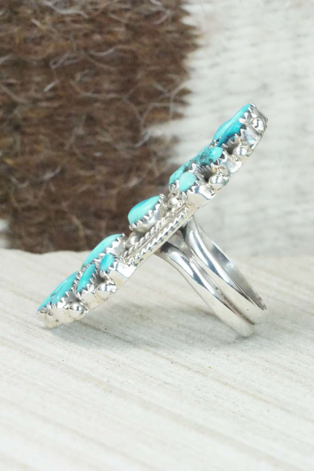 Turquoise & Sterling Silver Ring - Donovan Wilson - Size 7.5