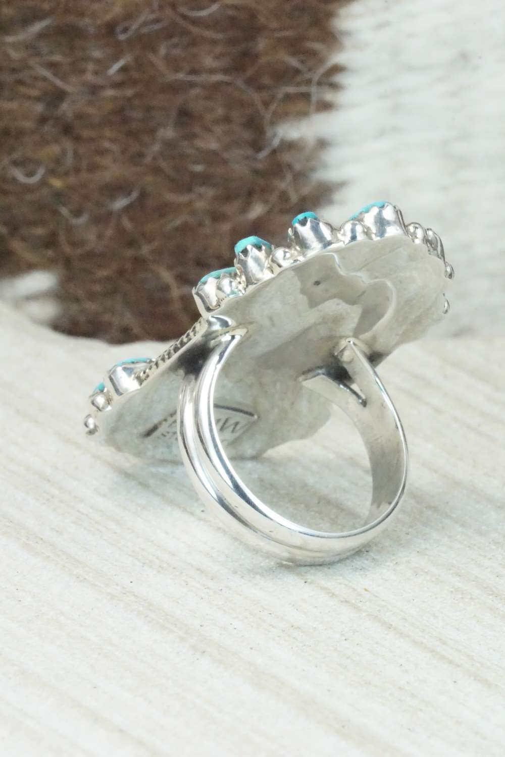 Turquoise & Sterling Silver Ring - Donovan Wilson - Size 7.5