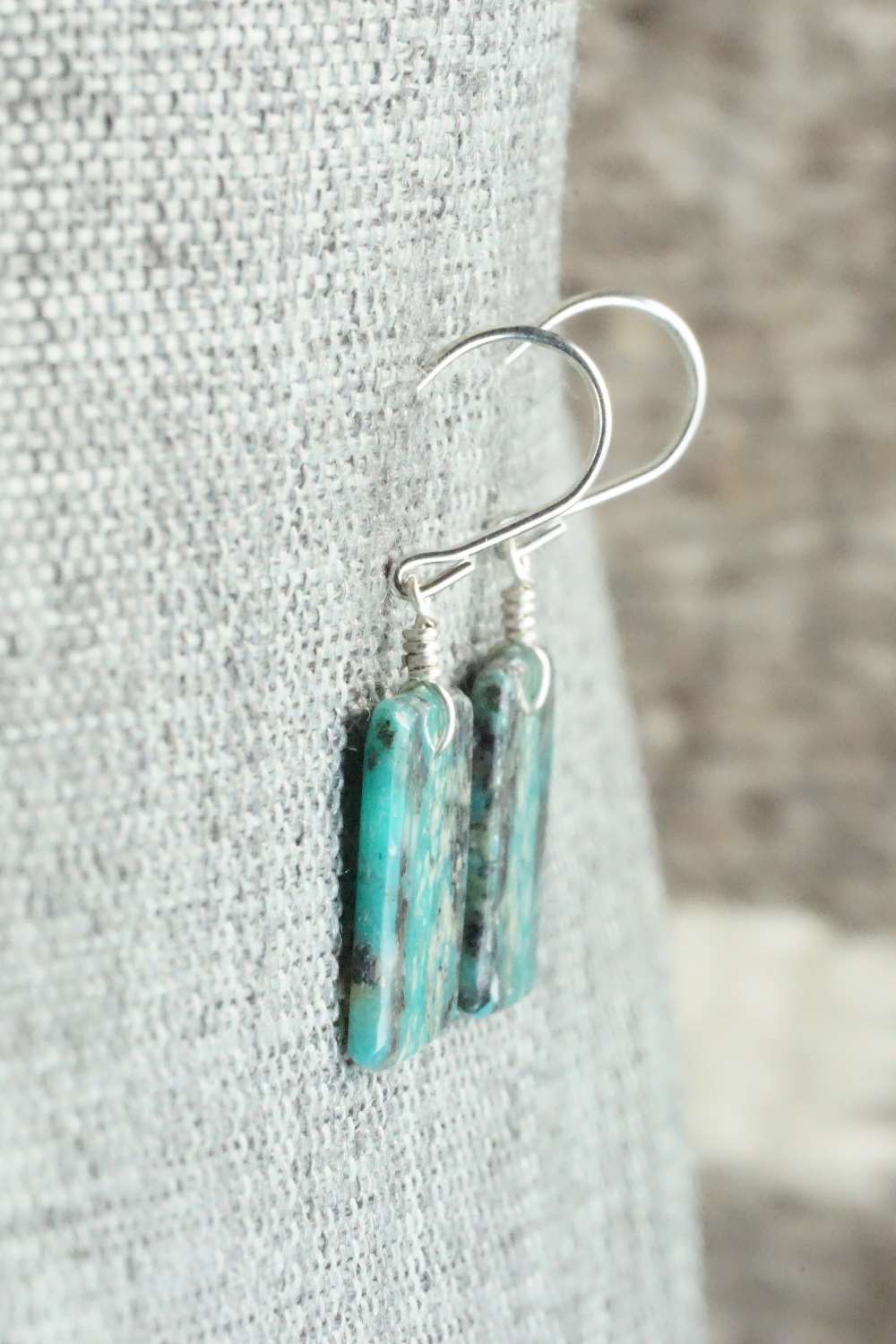 Turquoise & Sterling Silver Earrings - Lester Abeyta