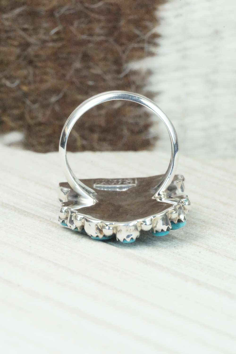 Turquoise & Sterling Silver Ring - Donovan Wilson - Size 7.5