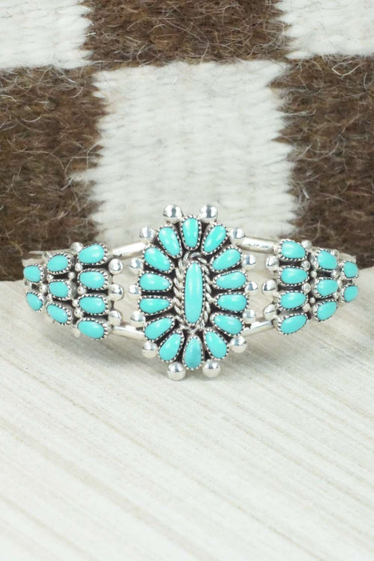 Turquoise & Sterling Silver Bracelet - Lorraine Waatsa