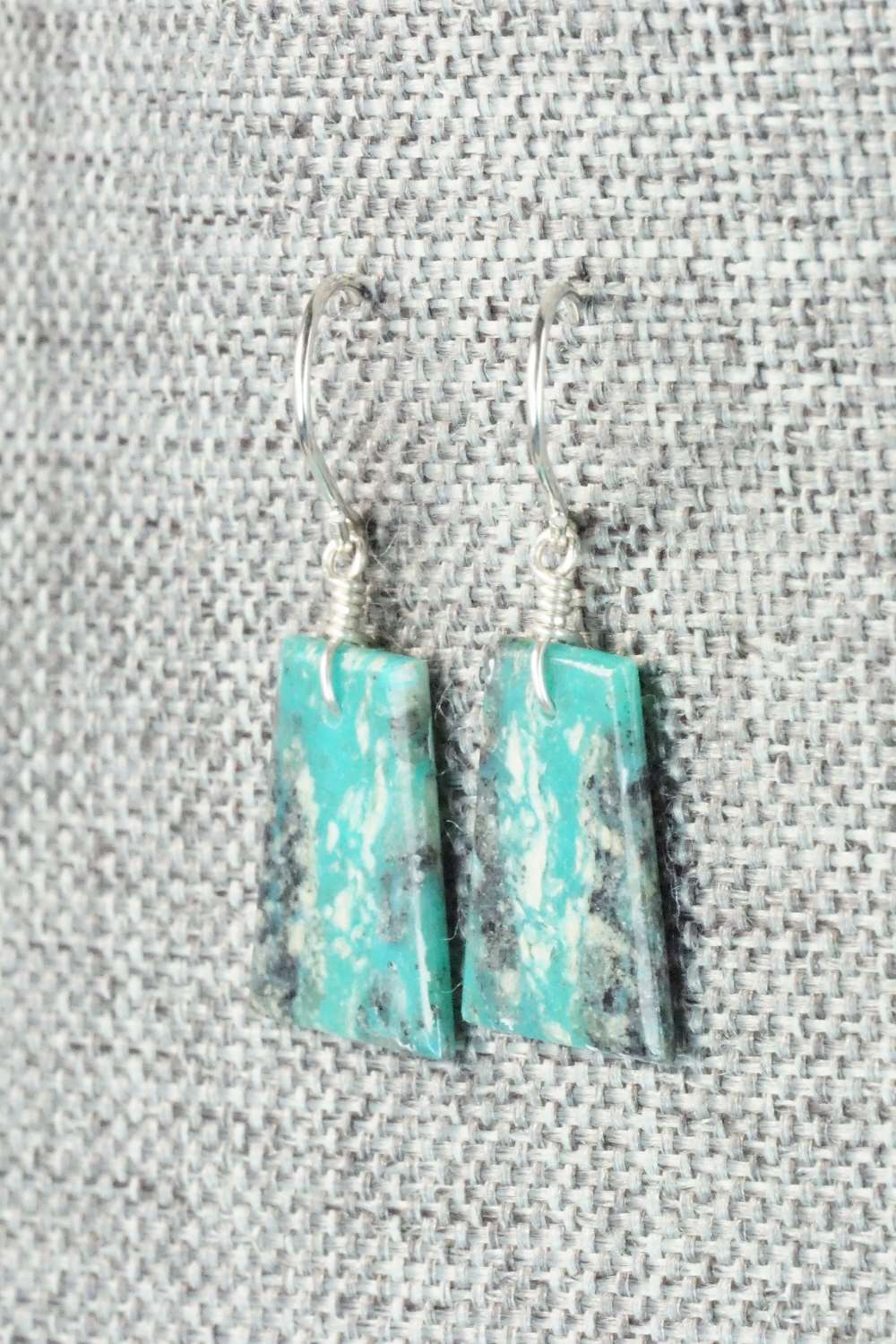 Turquoise & Sterling Silver Earrings - Lester Abeyta