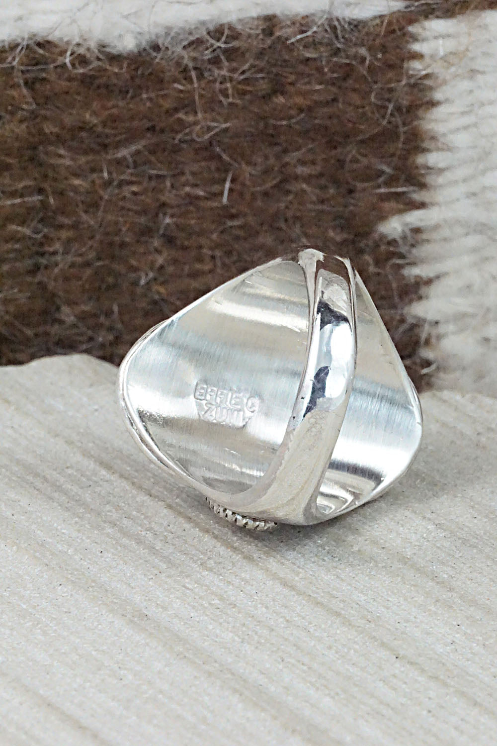 Turquoise & Sterling Silver Ring - Joy Calavaza - Size 11.5