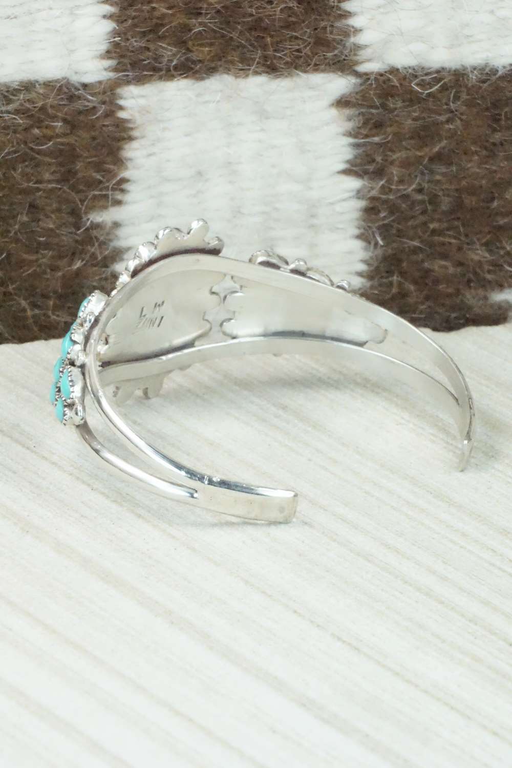 Turquoise & Sterling Silver Bracelet - Lorraine Waatsa
