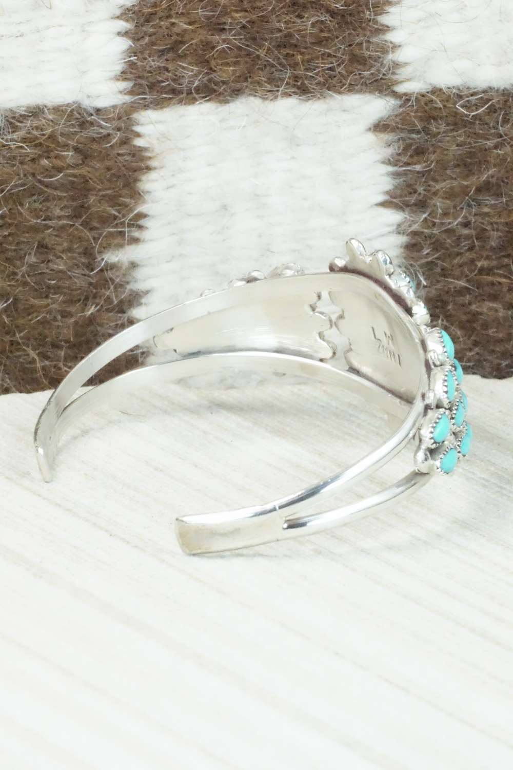 Turquoise & Sterling Silver Bracelet - Lorraine Waatsa